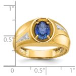 14k IBGoodman Men's Gemstone and Diamond Satin Ring Mounting - Image 3
