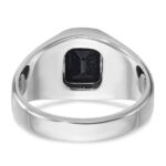 IBGoodman 14k White Gold Men's Polished and Satin Onyx and 1/8 Carat AA Quality Diamond Ring - Image 7