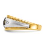 IBGoodman 10k Two-tone Men's Polished Satin and Grooved Gemstone and Diamond Ring Mounting - Image 4