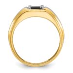 14k Two-tone IBGoodman Men's Satin Onyx and Diamond Complete Ring - Image 2
