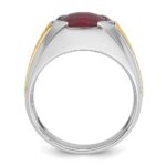 IBGoodman 14k Two-tone Men's Polished and Satin Gemstone and Diamond Ring Mounting - Image 2