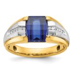 14k Two-tone IBGoodman Men's Gemstone and Diamond Ring Mounting