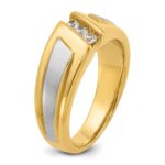 IBGoodman 10k Two-tone Men's Polished and Satin 3-Stone 1/4 Carat A Quality Diamond Ring - Image 8