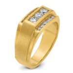 14k IBGoodman Men's Polished and Satin 3-Row Ring Mounting - Image 8