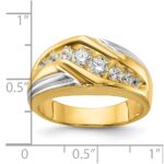 IBGoodman 14k Two-tone 1 carat Lab Grown Diamond VS/SI+ G+ Complete Polished and Grooved Men's Ring - Image 7