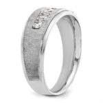 IBGoodman 14k White Gold 1/2 carat Lab Grown Diamond VS/SI+ G+ Complete Polished and Brushed Five Stone Men's Ring - Image 6