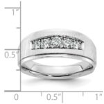 IBGoodman 14k White Gold Polished and Brushed Five Stone Men's Ring Mounting - Image 3