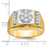 14k Two-tone IBGoodman Men's Polished and Satin Cluster Ring Mounting - Image 3