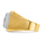 IBGoodman 14k Two-tone Men's Polished and Satin 1 Carat AA Quality Diamond Cluster Ring - Image 3
