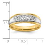 IBGoodman 14k Two-tone 1/2 carat Lab Grown Diamond VS/SI+ G+ Complete Polished and Grooved Men's Ring - Image 3