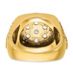 IBGoodman 14k Men's Polished Satin and Diamond-cut Round Cluster Ring Mounting - Image 5