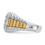 IBGoodman 14k Two-tone Men's Polished and Textured 1 Carat AA Quality Diamond Cluster Ring - Image 3