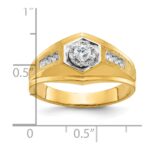 14k IBGoodman Men's Polished and Satin Diamond Ring Mounting - Image 3
