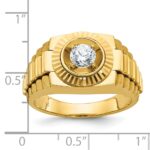 14k IBGoodman Men's Polished Satin and Textured Ring Mounting - Image 3