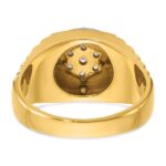 IBGoodman 14k Two-tone Men's Polished Satin and Ribbed Round Cluster Ring Mounting - Image 7