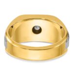 14k Two-tone IBGoodman Men's Polished and Satin 1/4 carat Diamond Complete Ring - Image 7