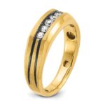 IBGoodman 14k Men's Polished Satin and Grooved 5-Stone Ring Mounting - Image 8