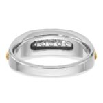 IBGoodman 14k Two-tone Men's Polished and Grooved 5-Stone 1/4 Carat AA Quality Diamond Ring - Image 7