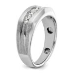 IBGoodman 14k White Gold Men's Polished and Brushed 5-Stone 1/2 Carat AA Quality Diamond Ring - Image 8