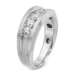 IBGoodman 14k White Gold 1 carat Lab Grown Diamond VS/SI+ G+ Complete Satin Men's Ring - Image 6