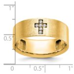 10k IBGoodman Men's Satin 1/20 Carat A Quality Diamond Cross Ring - Image 2
