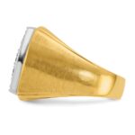 IBGoodman 14k Two Tone 1 3/4 carat Lab Grown Diamond VS/SI+ G+ Complete Men's Polished and Satin Cluster Ring - Image 3