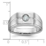 14k White Gold IBGoodman Men's Polished and Satin 1/5 carat Diamond Complete Ring - Image 3
