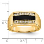 IBGoodman 10k Men's Polished and Satin Onyx and 1/6 Carat A Quality Diamond Ring - Image 3