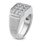 14k White Gold IBGoodman Men's Polished & Satin Cluster Ring Mounting - Image 8