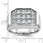 14k White Gold IBGoodman Men's Polished & Satin Cluster Ring Mounting - Image 3