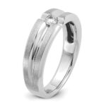 14k White Gold IBGoodman Men's Polished and Satin Diamond Ring Mounting - Image 8