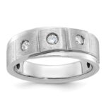 14k White Gold IBGoodman Men's Polished and Satin Diamond Ring Mounting