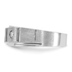 14k White Gold IBGoodman Men's Polished and Satin Diamond Ring Mounting - Image 5