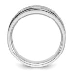 14k White Gold IBGoodman Men's Polished and Satin 1/2 carat Diamond Complete Ring - Image 2