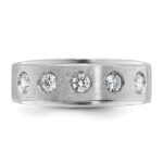 14k White Gold IBGoodman Men's Polished and Satin 1/2 carat Diamond Complete Ring - Image 6