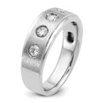 14k White Gold IBGoodman Men's Polished and Satin 1/2 carat Diamond Complete Ring - Image 8