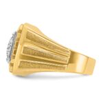 IBGoodman 14k Two-tone Men's Polished Satin and Grooved Cluster Ring Mounting - Image 3