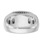 14k White Gold IBGoodman Men's Polished Rectangle Ring Mounting - Image 7