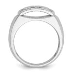 IBGoodman 10k White Gold Men's Polished and Cut-Out Ring Mounting - Image 2
