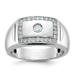 IBGoodman 14k White Gold Men's Polished and Cut-Out Ring Mounting