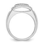 IBGoodman 14k White Gold 3/4 carat Lab Grown Diamond VS/SI+ G+ and Black Mined Diamond Complete Rectangle Cluster Men's Ring - Image 2