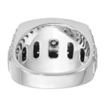 IBGoodman 14k White Gold Men's Polished and Textured Cluster Ring Mounting - Image 5