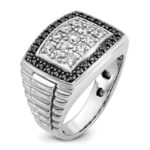 IBGoodman 14k White Gold 1 carat Lab Grown Diamond VS/SI+ G+ and Black Mined Diamond Complete Cluster Men's Ring - Image 6