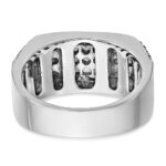 IBGoodman 14k White Gold Men's Polished Satin and Cobblestone Textured Ring Mounting - Image 7