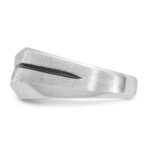 14k White Gold with Black Rhodium IBGoodman Men's Satin 1/5 carat Diamond Complete Ring - Image 5