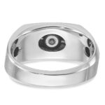 14k White Gold IBGoodman Men's Polished and Satin Diamond Ring Mounting - Image 7