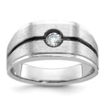 IBGoodman 14k White Gold with Black Rhodium 1/5 carat Lab Grown Diamond VS/SI+ G+ Complete Men's Ring