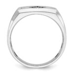 14k White Gold with Black Rhodium IBGoodman Men's Satin 5/8 carat Black and White Diamond Complete Ring - Image 2