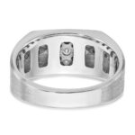 14k White Gold IBGoodman Men's Satin Diamond Ring Mounting - Image 7