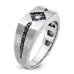 14k White Gold IBGoodman Men's Satin Diamond Ring Mounting - Image 8